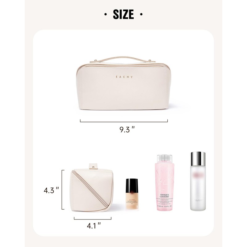 EACHY Travel Makeup Bag, Large Capacity Cosmetic Bags for Women,