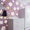 Boho Daisy Floral Wall Decals 9 Sheets White Gold Flower