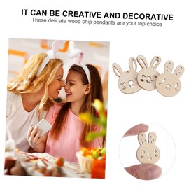 Operitacx 1 Satz Hasenanhänger Aus Holz Korb Gefriergetrocknete Süßigkeiten Bündeln Würfel Easter Zu Ostern Party-requisite Hasenchip-dekore Aus Holz Für Ostern Hölzern 50 Stück