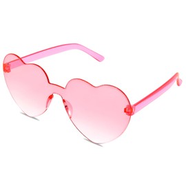 3Pcs Heart Shape Sunglasses Beach Sunglasses Rimless Transparent Glasses Lovely Candy Color Glasses Party Favors Lens for Teen Girls Men and Women Summer Cosplay Party