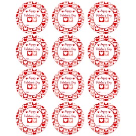 JUESMOS Happy Valentine's Day Stickers Valentine's Day Gift Tags Stickers 1.5" Valentine to from Labels Heart Stickers for Envelopes Seal Boxes Cards Valentines Party Favor Decorations