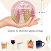 6Pcs Pink Christmas Coasters with Holder, Gingerbread Nutcracker Coaster