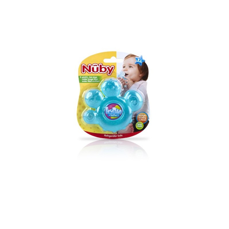 Nuby IcyBite Hand Teether, Colors May Vary