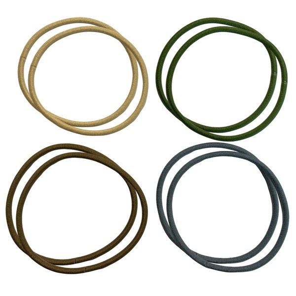 Craft Shop CLAN Japanese Hair Bands, Thinner, Set of 6, 0.1 inch (2.5 mm), No Knot, Available in Black or Brown or White, natural