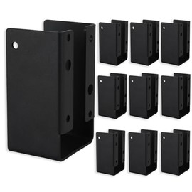 10 Pack 2x4 Concealed Joist Hanger, 8 Holes, Black Strong Tie Hanger, Roof Joist Brackets, 0.08”Thickness for Handrail, Fence, Beam, Swing