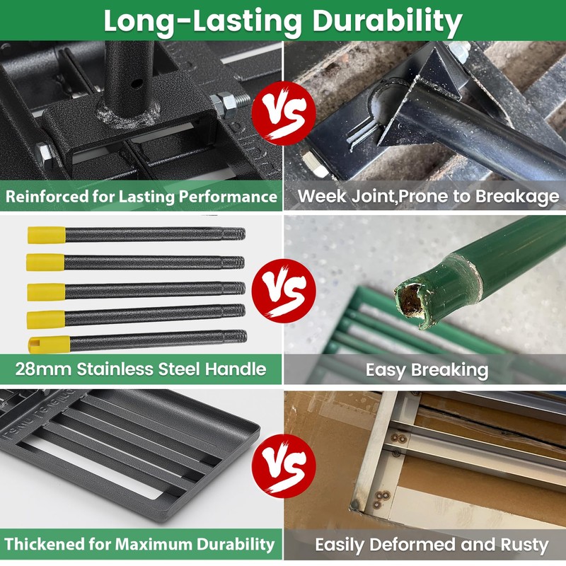 Lawn Leveling Rake Tool - 30”x10” Heavy Duty Stainless Steel