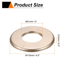 HARFINGTON 2pcs Wall Split Flange 51mm/2" Self-Adhesive Plumbing Cover Plates ABS Plastic Round Escutcheon Plate Buckle Design for Water Pipe Bathroom Kitchen Decoration, Gold Tone