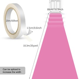 Shappy Carpet Runner Rug 55GSM Thickness with Carpet Tape Hallway Rug for Wedding Party Graduate Dance Floor Outdoor Accessories(Pink, 2.6 x 60 Feet)