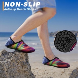 Water Barefoot Shoes for Women Men Quick Dry Swim Beach Aqua Sand Socks Pool River Boat Surf Yoga Slip on Shoes(Multicolor-7 Women/5 Men)