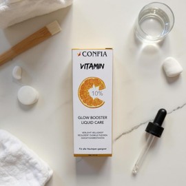 Confia Vitamin C Serum 10%, 30 ml, Face Serum for All Skin Types, Anti-Ageing and Brightening, with Orange Essential Oil