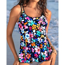 Womens Flowy Tankini Tops Only - Modest Bathing Suit Loose Fit Swimsuit Swim Tops No Bottom 2025 (Available in Plus)
