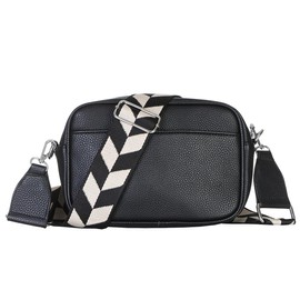 MATY FASHION Women's Small Handbag with Wide Strap Shoulder Crossbody Bag Modern Shoulder Bag 2528, black