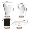 Kit 3 Piezas Guasha Facial Acero Inoxidable Masajes Cuello