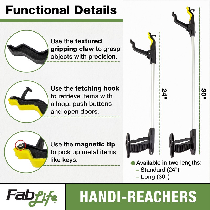 Handi-Reacher 50-1141 Long Reacher with Wired-Driven Jaws, 30" Length