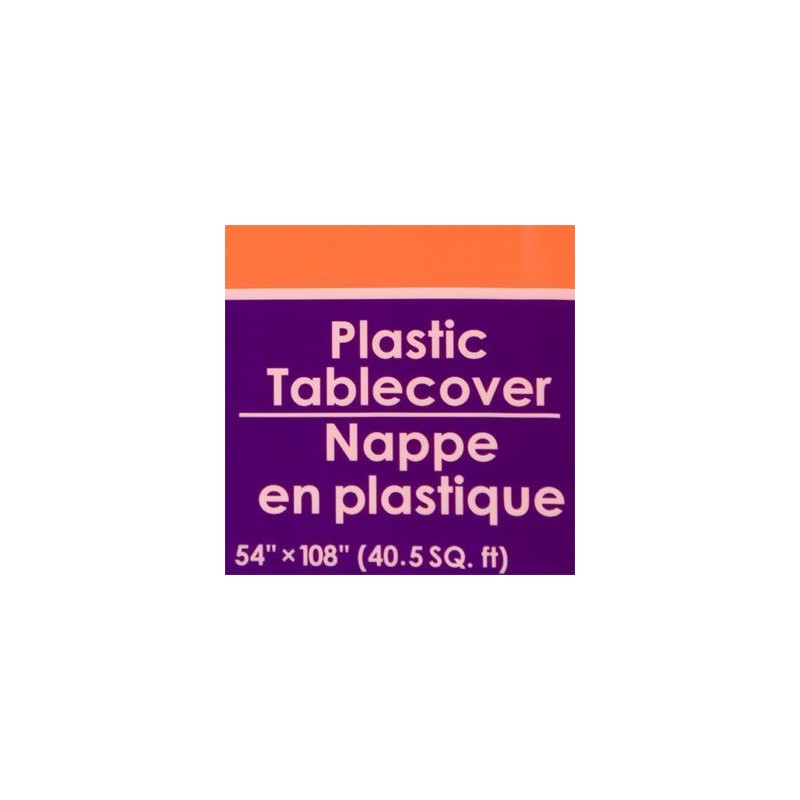 4 Pack of Orange Plastic Table Covers, 54x108"