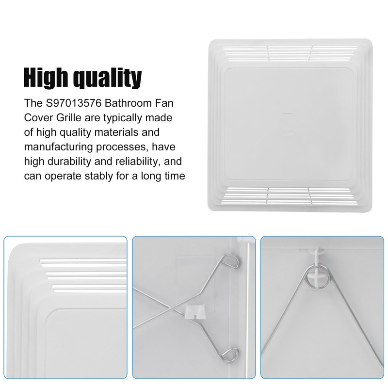 Folosem S97013576 White Classic Bathroom Vent Cover Grille, Water Resistant,