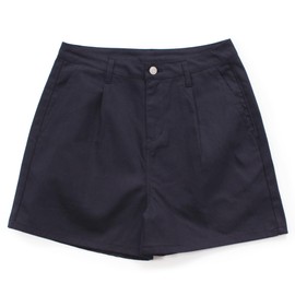 Belle Cie ST/No.27118 Women's High Waist Shorts, Tucked, Twill Culotte Pants, navy, L
