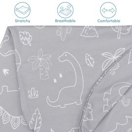 DILIMI Nursing Pillow Cover for Baby Boy and Girl, Ultra Soft Comfortable Stretchy Removable Slipcover for Newborn Breastfeeding Pillows, Dinosaur