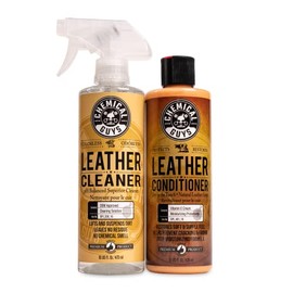 Chemical Guys Limpiador y Acondicionador de Cuero para Ropa, Muebles, Interiores de Coches, Zapatos, Botas, Bolsos y Más (2 - Botellas de 473 ml)