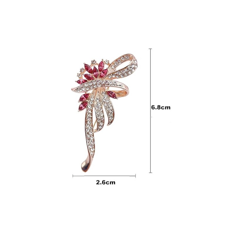 GFM® Vintage Style Brooch with Sparkly Diamantes - A10-Rose Gold