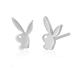 Limerencia Hypoallergenic G23 Pure Titanium Earrings, Safe for Sensitive Earrings, Cute Animal Silhouettes, F136 Implant Grade Titanium for Female (Bunny, Titanium)
