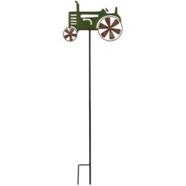 Sunset Vista Designs Rustic Garden Decor Outdoor Tractor Garden Stake, 42" H, Green