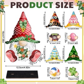 Blulu Interchangeable Wooden Gnome Decor DIY Holiday Seasonal Summer Gnomes Tiered Tray Decoration with Magnet Pieces Welcome Sign for Decorations(Vivid)