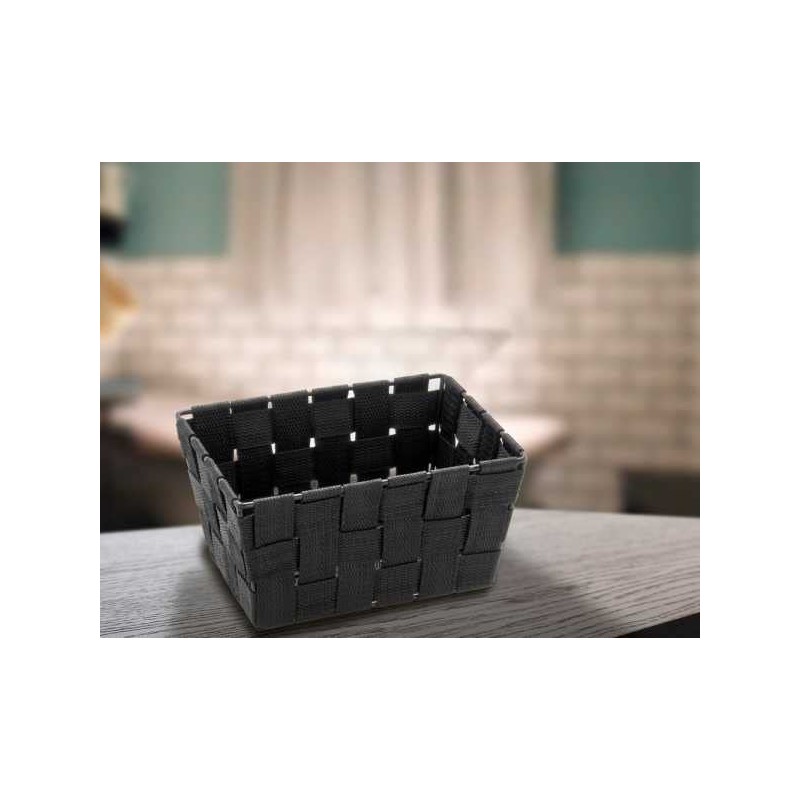 WENKO 20360100 Storage basket Adria Mini Long Black - bathroom