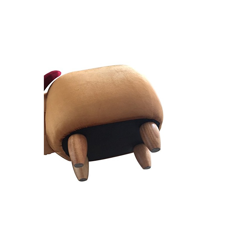OLizee Decorative Buffalo Ottoman Footstool Cute Animal Upholstered Stool for
