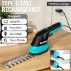 DURATECH 3.6V 3-in-1 Handheld Electric Cordless Hedge Trimmer for Garden,