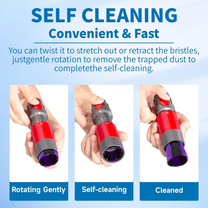 Traceless Dust Brush and Flexible Extension Hose Compatible for Dyson