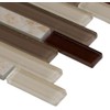 Beige and Brownish Interlocking Pattern 6mm Glass Stone Blend Mosaic