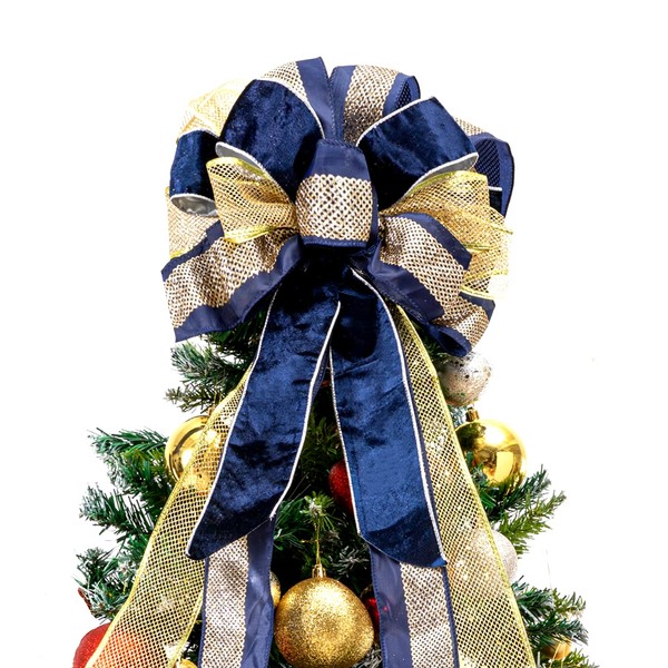 Christmas Tree Topper,Christmas Tree Bow Topper 33x13 Inches Large Toppers