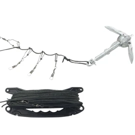 Avery Jerk Cord Decoy Motion Control Kit | Waterfowl Hunting Duck Decoy Attachment Rig System | Holds up to 6 Decoys, Includes 100ft String Braided Line, 1.5-lb Grapple Anchor, Carry Bag, 81034