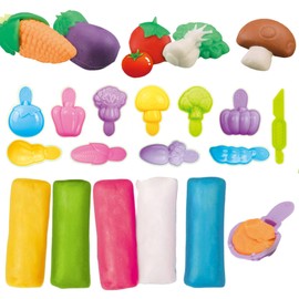 GmwyCzV 19-Piece Modelling Clay Accessory Set, Vegetable Farm Plasticine Kneading Tool for Children with Modelling Clay, Kneading Set, Children's Dough Modelling Tool, Gift for Boys and Girls Aged