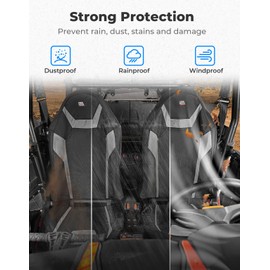 KEMIMOTO 14-23 XP 1000 Seat Covers 1680D Water-Resistant with Pocket, Compatible with Polaris RZR XP 1000, XP Turbo, RS1 2014-2023 2 and 4 Seater RZR Seat Covers Black & Gray 2 Pack