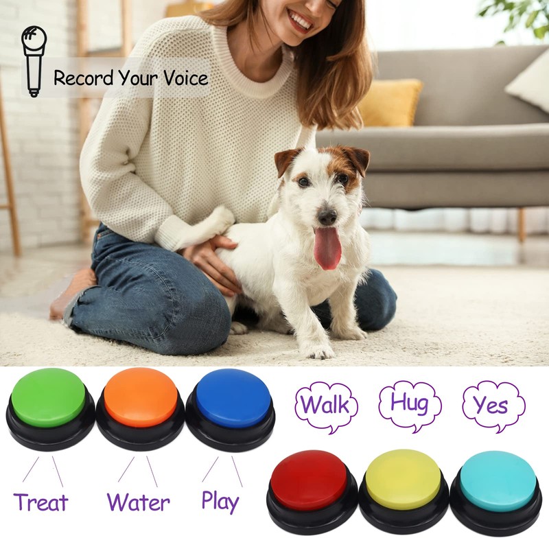 Voice Recording Button, Dog Buttons for Communication Pet Training Buzzer,