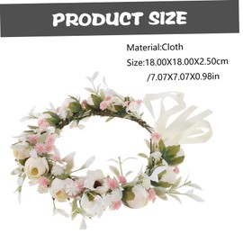 jojofuny Guirnalda Tocado De Novia Flores De La Boda Sombreros De Corona Diadema De Flores De Novia Tocado De Boda Tocado De Niña Flor De Hadas Maternidad Bohemia Tela Perder Aureola