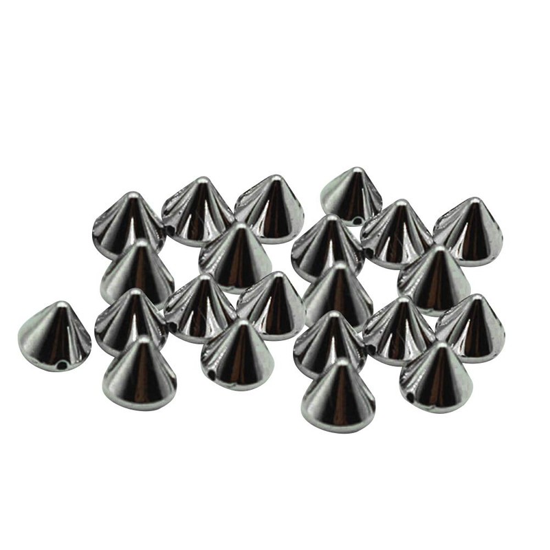 SUPVOX 100pcs 10mm Acrylic Bullet Spike Cone Studs, Beads, Sew