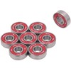 XiKe 8-Pack 608-2RS Skateboard Bearings, Red, High-Speed 8x22x7mm, Durable Double