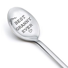 Granny Gifts for Grandma Coffee Spoons from Grandkids Grandmother Christmas Xmas Gifts for Nana Grandma Engraved Spoon Stocking Stuffers Birthday Gifts for Women Granny from Grandson Granddaughter