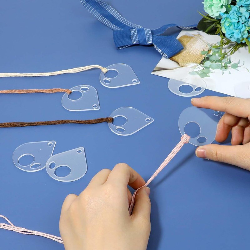 50Pcs Acrylic Embroidery Floss Organizer Set with Hinged Ring –