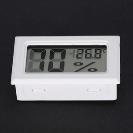 Digital Hygrometer Large LCD Screen Thermometer Humidity Monitor Temperature Meter for Greenhouse/Cars/Home/Office (White)