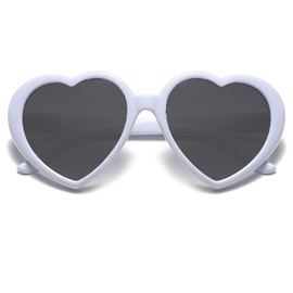 Heart Sunglasses for girls Polarized UV 400 Protection Love Heart Sunglasses Vintage for Outdoor Beach Age 3-10 Years