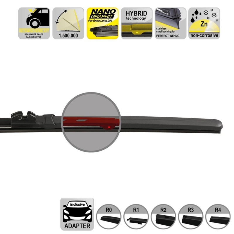 Fits Mini Clubman Heyner Germany Replacement Rear Flat Wiper Blade