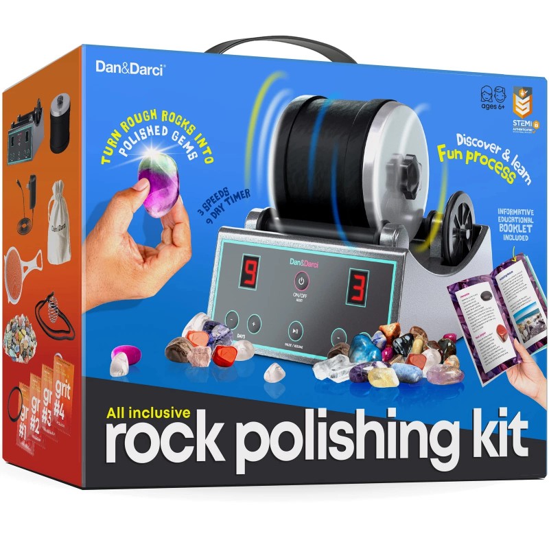 Dan&Darci Advanced Professional Rock Tumbler Kit - with Digital 9-Day