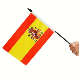 US American & Spain Friendship Table Flag, Spain Desk Flag, Spanish Flags For Room Display, US & Spain Desk Flag, USA Spain Twin Desk Flag Set-Miniature US & Spain Combination Flag