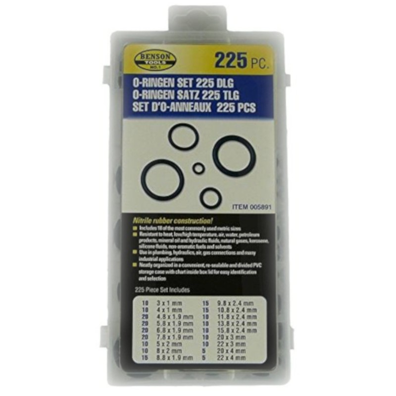 Benson Tools 225 Assorted O-Rings - Rubber