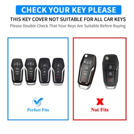 QBUC for Ford Key Fob Cover with Keychain Compatible with Ford Explorer F150 Lincoln MKC MKX MKZ Fusion Mustang Edge, B:red, Series 2