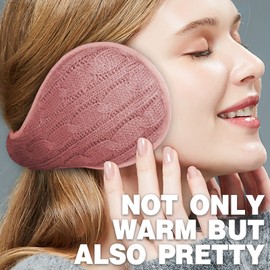 Venswell Knit Ear Muffs for Winter Women Men Soft Earmuffs Cold Weather Fleece Ear Warmers Cover Foldable & Adjustable